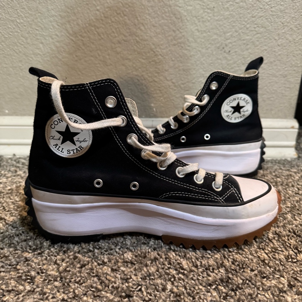 Converse Black and White Run Star Hike High-Top Platform Sneakers